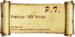 Pabics Tábita névjegykártya